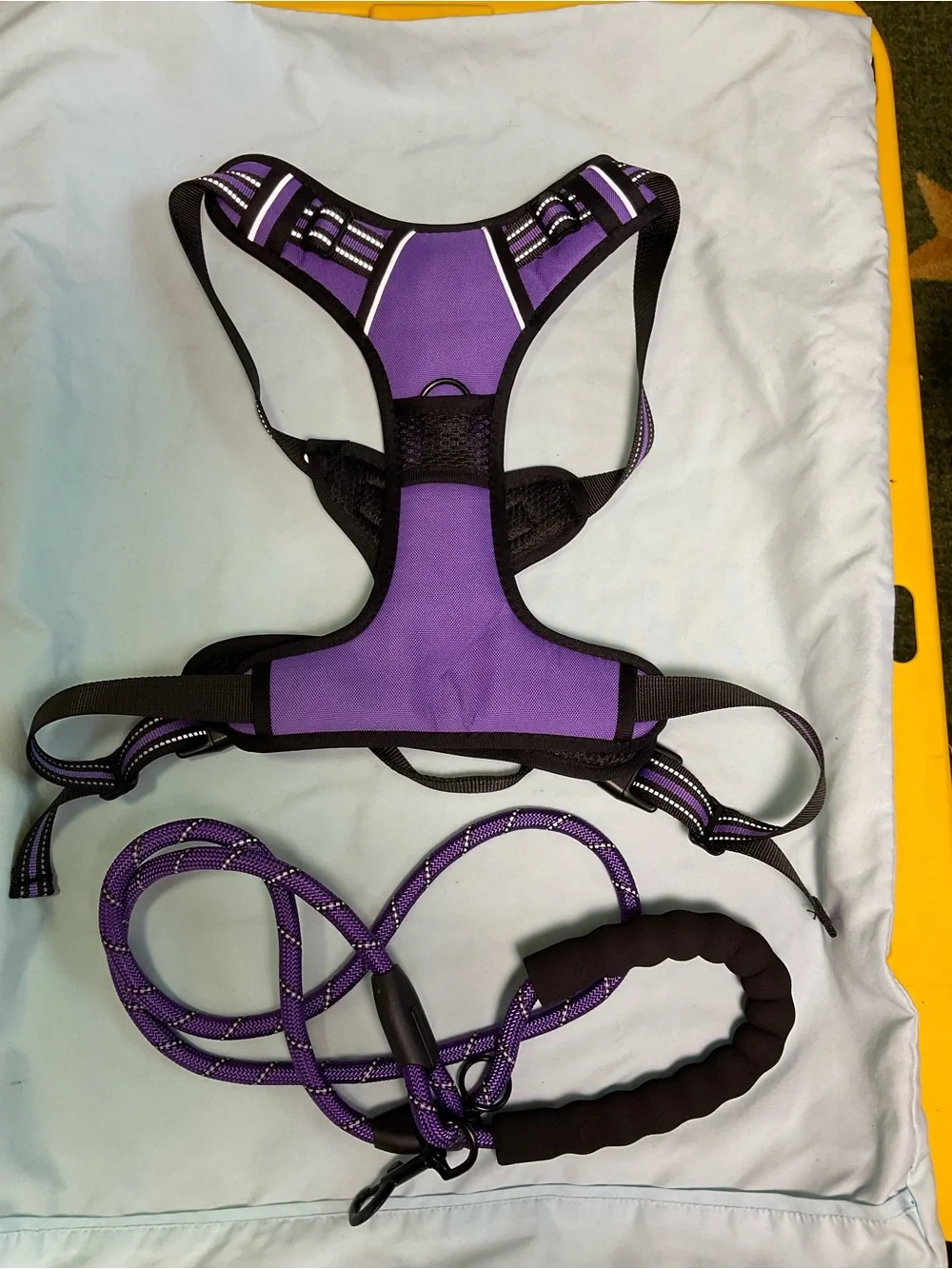 Purple Reflective No-Pull Dog Harness with Padded Handle